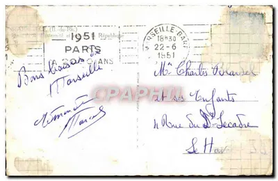 Place de la République w Marsylu — widok ulicy de la République i nabrzeża — wydawca Cim — Rewers