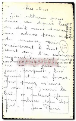 Marseille — Port avec bateaux de pêche — éditeur LABO PHOTO SUD-EST — Verso