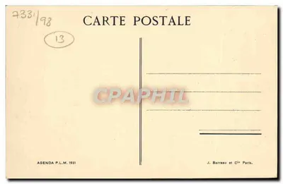 Marseille — O Velho Porto — Agenda P.L.M. 1931, C.L. Auclair-Melot — Verso