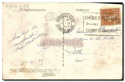 Vue du port de Marseille — quai et bateaux — éditeur Lille — Reverso