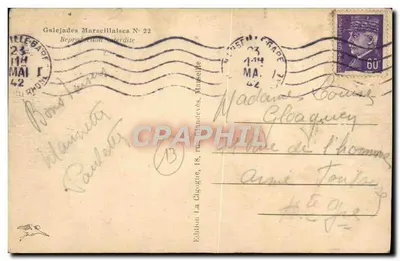 Canebière w Marsylu — porównanie z Paryżem — Wydawnictwo La Cigogne, N° 22 — Rewers
