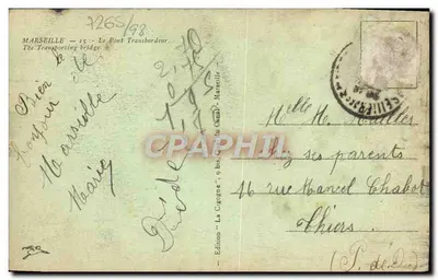 El Puente Transbordador — Marsella — Edición 'La Cigogne', n° 2265/98 — Reverso