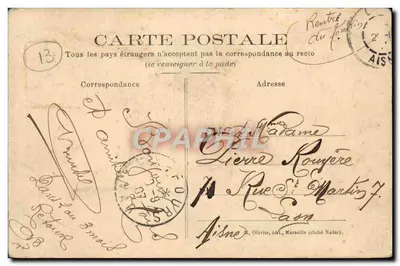 Marseille — Le Quai du Port — éditeur M. Olivier, n°17 — Verso