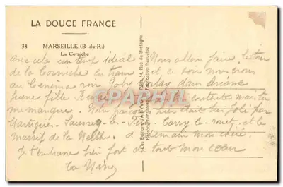 A Corniche — Marselha (B.-du-R.) — Les Éditions d'Art Véron, n°38 — Verso