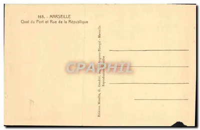 Marseille — Quai du Port et Rue de la République — Édition Mireille — Rewers