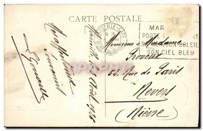 Marseille — Fort Saint-Jean i Katedra — wydawca nieznany — Rewers