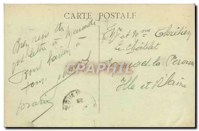 Marsella — Notre-Dame de la Garde — vista de la basílica y del campanario, editada por una imprenta local — Reverso