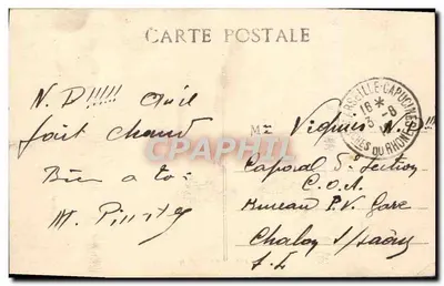 Marseille — Rue Cannebière — animowany widok z tramwajem nr 708 — wydawca nieznany — Rewers