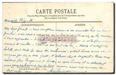 Marseille — Vista em direção a Notre-Dame, tirada da Grande Jetée — LL. — Verso