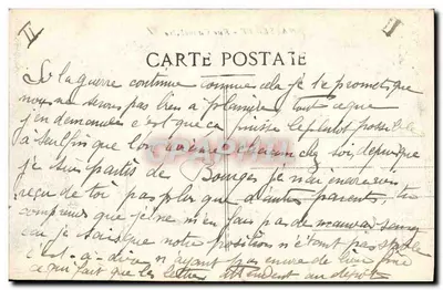 Marseille - Rue Cannebière — animowany widok z tramwajem i kawiarniami — wydawca nieznany — Rewers