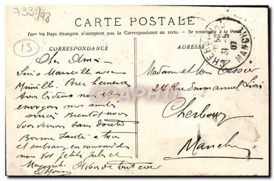Marselha — Monumento de Pierre Puget (H. Lombard escultor) — Fototipia E. Lacour - Marselha — Verso