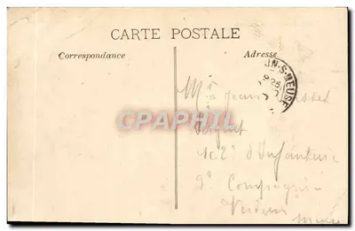 Bilhete postal antigo Marselha — A prefeitura — Verso