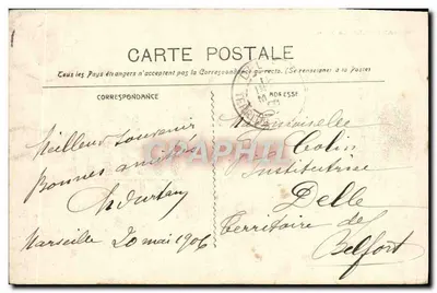 Marseille — Stare Przylądek — widok portu z statkami i nabrzeżem — wydawca: G. Bonnet, nr 150 — Rewers