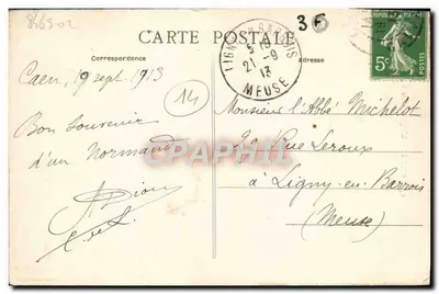 Caen — De Kerk en het Plein Sint-Pieter — M.C.F. L. Issy (Seine) n°67 — Achterkant