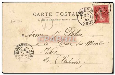 Stara pocztówka Caen La Place saint Sauveur — Rewers