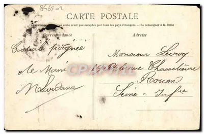 CAEN — Hotel da Prefeitura, concluído em 1849 — Coleção AD — Verso