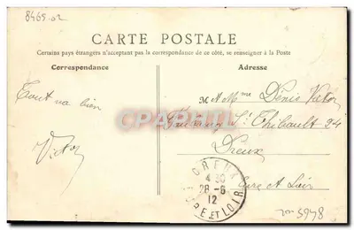 Antieke ansichtkaart Caen La Tour des Gens d'Armes — Achterkant