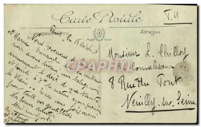 Stara pocztówka Caen Dom ulicy Saint Pierre Levrard — Rewers