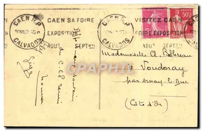 Caen — Starego Hotelu Valois — Wydawca nieznany — Rewers