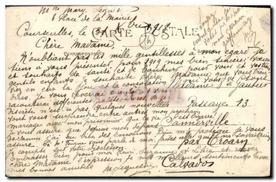 Stara pocztówka Caen Statua Louisa XIV — Rewers