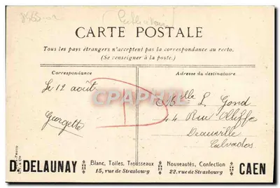 Kościół św. Etienne, Abp. aux Hommes, Côte de l'Abside i Lycée — D. Delaunay, CAEN, nr 24 — Rewers
