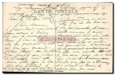 CAEN-Aviação - Na Place Saint-Sauveur — 1910 — Editor: Coleção A. B., Caen — Verso