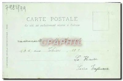 Trouville — L'Hôtel-de-Ville — LL. Moelle amitiés de toutes deux Chérese — Verso