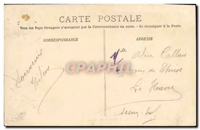 Trouville — A Ponte e a Praia com Maré Baixa — LL. — Verso