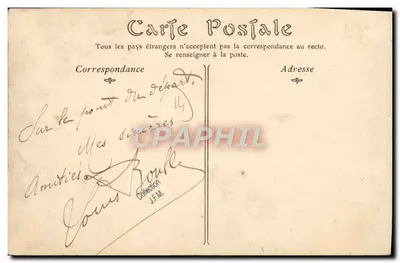 TROUVILLE-SUR-MER — A Ponte-Promenade em dia de tempestade — Louis Bouille para Margot 1911 — Verso
