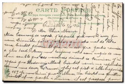 Trouville - A rua dos banhos — vista da rua com hotel e carruagem a cavalo — editor não identificado, n° 1 — Verso