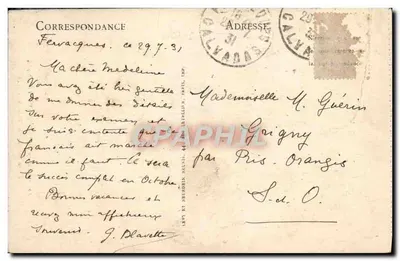 Castelo de FÉRVACQUES (Calvados) — Forte fortificado (século XVII) — Editor Lévy & Neudien, n°22 — Verso