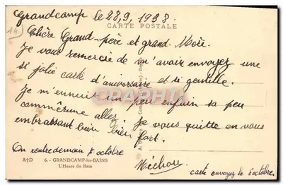 Grandcamp-les-Bains — spiaggia animata — A. Drouin, Grandcamp-les-Bains — Verso
