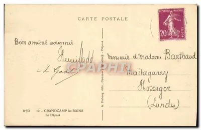 Remadores no mar — Grandcamp les Bains — A. Duhong, editor — Verso