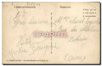 Honfleur — Kerk van Onze Lieve Vrouw van de Genade — Lévy et Négrin, Imp. T.P. — Achterkant