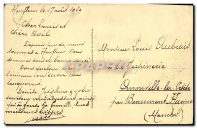 Honfleur - Mont Joli - A Costa da Graça — editor '48 HONFLEUR' e carimbo de 25c — Verso