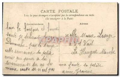 Mulher normanda — Camponesa nas proximidades de Honfleur — C.P.A. — n°61 — Verso