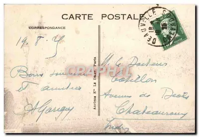 Trouville — A praia vista da Ponta — O. V., Le Havre — Verso