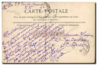 TROUVILLE - Rue des bains. — Widok ulicy z hotelami i wozem konnym — wydawca nie widoczny, numer serii 1 — Rewers