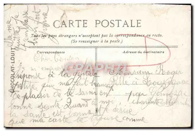 TROUVILLE - Bateau de pêche sortant du port — Éditeur pour le CHOCOLAT-LOUIT, n°43 — Verso