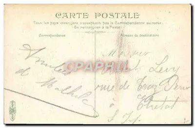 TROUVILLE - Postes e Telegraphes — vista de rua com passantes e veículos — editor anônimo, n° 34 — Verso