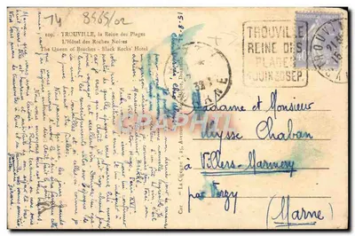 Hôtel des Roches Noires — Trouville — editor desconhecido, n° 74 — Verso