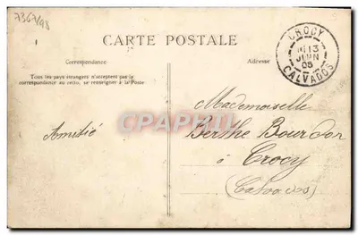 Ao redor de Bayeux — Castelo de Balleroy — A Bilhete postal antigo — Verso