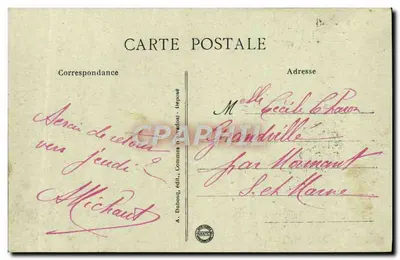 Bayeux - El Viaducto de l'Aure y vista de la Catedral — A. Dubos, n°55 — Reverso