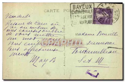 Bayeux — Velha Casa, Rue Bienvenue — A. Dubosq, editor — Verso