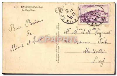 Bayeux — A Catedral — Edições Artísticas e Públicas — n°441 — Verso