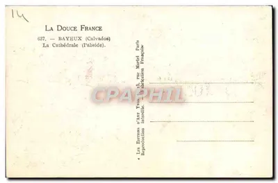 Cartolina d'epoca Bayeux La Cattedrale — Verso