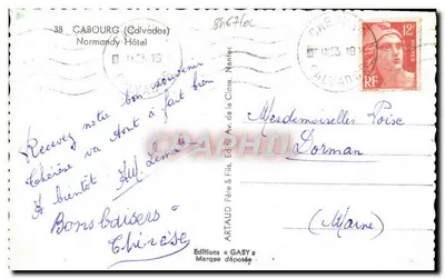Cabourg — Widok z lotu ptaka centrum — Wydawnictwo Gaby — Rewers