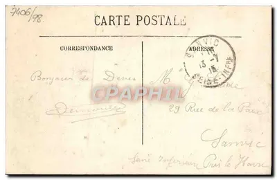 Cabourg — Krzyż na wzgórzu i absydę kościoła — LL. — Rewers