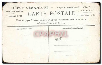 Cabourg - Villas e Jardins — Depósito Cerâmica, 36, rue Étienne-Marcel, Paris — Porcelanas & Cristais — Verso