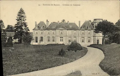 Bilhete postal antigo Environs de Bayeux Château de Commes
